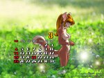 2007 4:3 anthro blue_eyes breasts calendar chipmunk day detailed_background dr_comet female ground_squirrel hair hi_res mammal march_(month) micro nature nipples number outside plant ponytail rodent sciurid solo spring_(season) tail text wallpaper