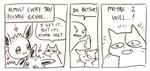 ambiguous_gender anthro cat_smile closed_smile dialogue directional_arrow dot_eyes duo ellipsis emphatic_ellipsis exclamation_point eyebrows looking_at_another mouth_closed open_mouth plushie simple_background smile speech_bubble talking_to_another talking_to_self text text_box whiskers white_background white_sclera flavia-elric nintendo pokemon canid canine domestic_cat eevee felid feline felis generation_1_pokemon mammal pokemon_(species) 2023 english_text hi_res