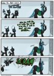 ambiguous_gender arthropod changeling comic dialogue drone_(mlp) english_text eyes_closed female feral friendship_is_magic group hair hasbro horn long_hair my_little_pony queen_chrysalis_(mlp) shrabby text