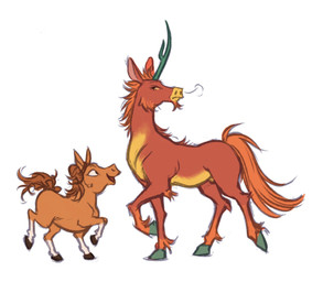 1_horn age_difference alternate_species animal_genitalia barely_visible_genitalia barely_visible_sheath black_eyes black_hooves breath brown_mane duo eyelashes female female_feral feral fully_sheathed fur genitals happy hooves horn larger_male looking_aside male male_feral mane multicolored_body multicolored_fur nonsexualized_young older_male open_mouth open_smile orange_body orange_ears orange_fur orange_mane orange_tail pink_inner_ear quadruped red_body red_ears red_fur sheath simple_background size_difference smaller_female smile tail teal_hooves teal_horn two_tone_body two_tone_fur unguligrade white_background white_body white_fur yellow_body yellow_fur yellow_nose yellow_sclera young young_female young_feral younger_female softending chinese_zodiac mythology year_of_the_horse captain_(softending) hisa_(softending) equid equine horse mammal mythological_creature mythological_equine unicorn 2026 hi_res