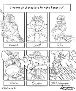 anthro armor bared_teeth beard braided_hair facial_hair fangs front_view hair male melee_weapon muscular muscular_anthro muscular_male overweight overweight_anthro overweight_male side_view solo sword teeth text weapon crazydrak bandai_namco beauty_and_the_beast digimon disney final_fantasy final_fantasy_x kemo_coliseum nintendo square_enix star_fox beast_(disney) crocodine falco_lombardi kimahri tharsix_(kemo_coliseum) avian bear blackwargreymon crocodile crocodilian digimon_(species) felid lion mammal pantherine reptile scalie english_text hi_res monochrome multiple_images
