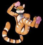 anthro bell biped black_background black_collar black_outline bulge collar featureless_crotch feet feet_together glistening glowing glowing_eyes hindpaw hypnosis inflatable latex looking_at_viewer male markings mind_control nude outline pawpads paws pink_nose pink_pawpads ringed_eyes simple_background solo striped_markings striped_tail stripes tail tail_markings toony cubi nivomi animate_inanimate domestic_cat felid feline felis living_inflatable mammal 2016 digital_media_(artwork) full-length_portrait portrait