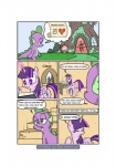 book dialogue feathered_wings feathers female feral horn inside library male tail text wings burning-heart-brony friendship_is_magic hasbro my_little_pony mythology spike_(mlp) twilight_sparkle_(mlp) dragon equid equine mammal mythological_creature mythological_equine mythological_scalie scalie winged_unicorn 2014 comic english_text