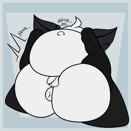 anthro anus blue_border bodily_fluids border clothing cum cum_in_ass cum_inflation cum_inside ejaculation femboy genital_fluids genitals inflation legs_up legwear lying male moan navel on_back outie_navel penis puffy_anus rumbling_stomach shortstack shortstack_male size_difference slosh sloshing sloshing_belly small_penis smaller_male solo spread_legs spreading thigh_highs wings willowmoff willow_(willowmoff) arthropod insect lepidopteran moth 1:1 absurd_res hi_res