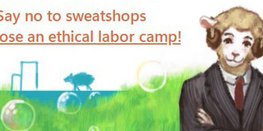 accessory anthro bubble city cityscape clothing crossed_arms ears_up eyebrows fur grass horn looking_at_viewer male necktie outside plant propaganda smile smiling_at_viewer solo suit text tree white_body white_fur white_wool wool_(fur) reynard_goodfellow reynard_the_baa bovid caprine mammal sheep english_text