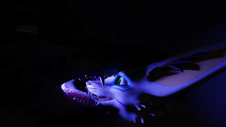 anthro blue_light duo fur male male/male open_mouth tongue vore white_body white_fur randomly_649 rexouium 16:9 3d_(artwork) 4k absurd_res blender_(artwork) digital_media_(artwork) hi_res huge_filesize widescreen