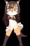 adolescent anthro anthrofied black_hair featureless_crotch female fur hair head_fur looking_at_viewer navel nude orange_body orange_fur simple_background solo tail transparent_background white_body white_fur young young_anthro young_female adamsagu ankha_zone foxxi canid canine fox mammal 2d_animation alpha_channel animated hi_res short_playtime