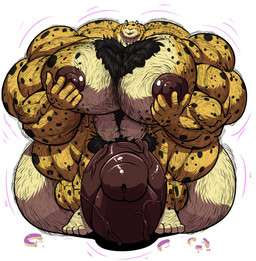anthro balls big_balls big_muscles big_penis blush body_hair chest_hair dessert doughnut food fur genitals growth hairy huge_balls huge_muscles huge_penis hyper hyper_balls hyper_genitalia hyper_muscles hyper_penis lips male markings multicolored_body multicolored_fur muscle_growth muscular muscular_anthro muscular_male navel nude pastry pecs penis pubes solo spots spotted_body spotted_fur thick_bottom_lip two_tone_body two_tone_fur vein veiny_penis bobert disney zootopia benjamin_clawhauser cheetah felid feline mammal 2018 digital_media_(artwork) hi_res