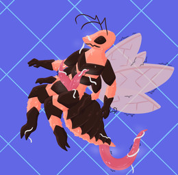 2_penises 2_toes 3_fingers 4_arms animal_genitalia animal_penis antennae_(anatomy) anthro arthropod_abdomen arthropod_abdomen_genitalia arthropod_abdomen_penis bodily_fluids bulge claws feet fingers fuzzy genitals hemipenes infestation male motion_lines multi_arm multi_genitalia multi_limb multi_penis musk musk_cloud musky_penis orange_body parasite parasite_in_urethra penetration penile penile_penetration penis simple_background solo sweat tapering_penis toes wings crystalinespider arthropod hymenopteran insect wasp worm digital_media_(artwork)