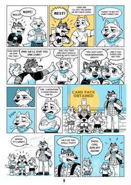anthro brick clothing dialogue eyes_closed flower glass male plant shirt short text topwear trouser wind young saran_kit canid canine canis mammal wolf comic english_text hi_res brother_(lore) brothers_(lore) father_(lore) parent_(lore) sibling_(lore)