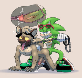 all_fours anal anal_orgasm anal_penetration anthro anthro_on_anthro anthro_penetrated anthro_penetrating anthro_penetrating_anthro balls biped black_collar bodily_fluids chain chain_leash collar cum cum_in_ass cum_inside cumshot duo ejaculation eyewear eyewear_on_head genital_fluids genitals hands-free holding_leash holding_object internal interspecies leash leash_pull leashed_collar male male/male male_anthro male_penetrated male_penetrating male_penetrating_male orgasm penetration penile penile_penetration penis penis_in_ass sex sunglasses sunglasses_on_head mindnaughty archie_comics sega sonic_the_hedgehog_(archie) sonic_the_hedgehog_(comics) sonic_the_hedgehog_(series) scourge_the_hedgehog eulipotyphlan hedgehog hyena mammal spotted_hyena absurd_res hi_res