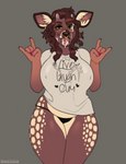 2023 anthro big_breasts blush bodily_fluids breasts clothed clothing conditional_dnp cum cum_on_face deer digital_media_(artwork) eyewear facial_piercing female genital_fluids glasses hair hi_res lia_(naexus) looking_at_viewer mammal naexus nipples piercing solo spots tongue tongue_out