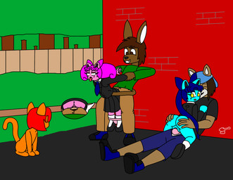 age_difference anthro being_watched blue_body blue_fur female female_on_top fur gangbang genitals group group_sex loli looking_at_another male on_top outside penetration penile penile_penetration penis penis_in_vagina pink_body pink_fur public public_sex school sex simple_background standing standing_sex toony vaginal vaginal_penetration vulva xxx young young_anthro young_female kaijubunny h.w.t._studios nintendo pokemon casper_monsolo fan_character jigglyusa_tsukino koop_muchi negausa_tsukino rj_oakes canid canine canis domestic_cat domestic_dog felid feline felis generation_1_pokemon hybrid jigglypuff mammal pokemon_(species) 2017 hi_res