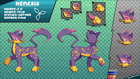 3_toes animal_genitalia animal_penis balls feet feline_genitalia feline_penis feral fur fur_markings genitals male markings penis purple_body sheath solo toes pixelbunny nintendo pokemon nemesis nemesis_(nemesionvortex) felid feline generation_5_pokemon leopard liepard mammal pantherine pokemon_(species) model_sheet