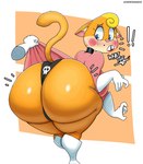 anthro big_butt breasts butt clothing female gloves handwear huge_butt orange_body panties shirt solo tail thick_thighs topwear underwear wide_hips thedeathcrow05 lilly_(vimhomeless) domestic_cat felid feline felis mammal hi_res