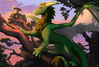 branch claws cloud day digitigrade feral finger_claws horn in_tree male membrane_(anatomy) membranous_wings plant quadruped scales sky solo tail text toe_claws tree vines_(marking) wings volcanins european_mythology mythology vlaastraan dragon mythological_creature mythological_scalie scalie western_dragon 2025 artist_name colored digital_drawing_(artwork) digital_media_(artwork) english_text hi_res shaded signature watermark