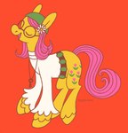 1960s 2022 artist_name belt brown_belt clothed clothing cutie_mark daisy_(flower) digital_drawing_(artwork) digital_media_(artwork) earth_pony equid equine eyes_closed eyewear feathering female female_feral feral flat_colors flower flower_in_mane fur glasses green_clothing green_hat green_headwear greengrizz hasbro hat headgear headwear hi_res hooves horse jewelry key long_mane long_tail mammal mane mlp_g1 my_little_pony necklace open_mouth open_smile orange_background partially_clothed partially_clothed_female partially_clothed_feral pink_mane pink_mouth pink_tail plant pony posey_(pre-g4) quadruped round_glasses shirt simple_background smile solo tail teeth text topwear unguligrade white_clothing white_flower white_shirt white_topwear yellow_body yellow_fur yellow_hooves