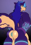 anthro anus arm_tattoo balls big_balls genitals glowing glowing_anus glowing_eyes hair huge_balls hyper hyper_balls hyper_genitalia male male_anthro multi_tail muscular muscular_male nude purple_body solo tail tail_anus tattoo soulesx0 mythology soules_(character) canid canine canis dragon mammal mythological_creature mythological_scalie scalie wolf 2024 colored digital_drawing_(artwork) digital_media_(artwork) hi_res watermark