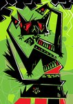 abstract_art abstract_background ambiguous_gender anthro black_body black_fur clothed clothing fur red_sclera solo naircat domestic_cat felid feline felis mammal 2013 digital_drawing_(artwork) digital_media_(artwork)