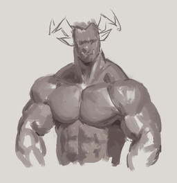 2_horns abs biceps big_muscles deltoids front_view grey_background head_horn horn male mouth_closed muscular muscular_humanoid muscular_male nude nude_humanoid nude_male pecs pointy_ears simple_background solo trapezius underbite kingarthur_i humanoid 2024 digital_drawing_(artwork) digital_media_(artwork) half-length_portrait portrait sketch