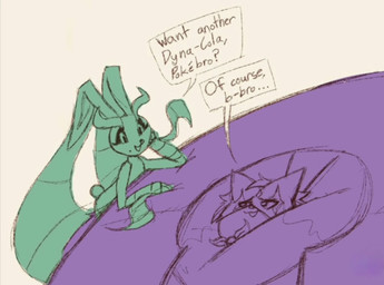 anthro blueberry_inflation duo inflation male male/male spherical_inflation text mintyotie nintendo pokemon generation_4_pokemon generation_9_pokemon lopunny meowscarada pokemon_(species)