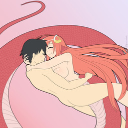 accessory apode black_hair breasts duo female hair hair_accessory hairclip human_on_humanoid humanoid_pointy_ears interspecies legless long_hair male male/female monster_girl_(genre) nude pointy_ears red_hair serpentine split_form zedrin monster_musume kimihito_kurusu miia_(monster_musume) animal_humanoid draconcopode human humanoid lamia mammal reptile scalie snake hi_res