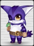 amber_eyes anthro chibi clothing footwear fur looking_at_viewer male one_eye_closed purple_body purple_fur sandals shoes smile solo tail wink schizoideh sega sonic_the_hedgehog_(series) big_the_cat froggy_(sonic) amphibian domestic_cat felid feline felis frog mammal