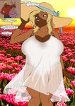 age_difference anthro big_breasts blonde_hair blue_eyes breasts brown_body brown_fur cleavage clothed clothing convenient_censorship dress duo female flower_field frilly frilly_clothing frilly_underwear fur hair hat headgear headwear male mature_female multicolored_body multicolored_fur no_bra panties photo_album photo_background slightly_chubby sun_hat sundress sunset text thick_thighs translucent translucent_clothing two_tone_body two_tone_fur underwear young_adult younger_self vexxyvex mallory_(vexxyvex) tyler_(vexxyvex) lagomorph leporid mammal rabbit absurd_res english_text hi_res photography_(artwork) mother_(lore) mother_and_child_(lore) mother_and_son_(lore) parent_(lore) parent_and_child_(lore) parent_and_son_(lore) son_(lore)