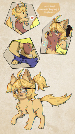 age_regression blush clothing eyewear female feral fur fur_growth gender_transformation glasses growth human_to_feral male mid_transformation mtf_transformation permanent permanent_transformation plushie solo species_transformation speech_bubble surprised tail text transformation transformation_sequence wearing_glasses yellow_body yellow_eyes yellow_fur young young_female young_feral oshoku_momiji cyberconnect2 fuga:_melodies_of_steel little_tail_bronx mei_marzipan canid canine caninu canis domestic_dog german_shepherd herding_dog human mammal pastoral_dog absurd_res digital_media_(artwork) hi_res