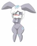 absurd_res anthro anthrofied bit-small blush breasts carbink elemental_creature female fluffy gem gem_creature generation_6_pokemon genitals hi_res mineral_fauna nintendo nipples nude pokemon pokemon_(species) pokemorph pussy shy simple_background solo white_background wide_hips
