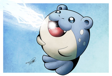 ambiguous_gender blue_background blue_body border breath_powers elemental_manipulation feral ice_breathing ice_manipulation open_mouth simple_background smile solo tail white_border symbolhero nintendo pokemon generation_3_pokemon pokemon_(species) spheal 2022 digital_media_(artwork) hi_res