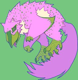 ambiguous_gender beak feathers feral green_background green_beak green_sclera green_talons purple_body purple_feathers purple_tail purple_tongue simple_background solo tail tan_body tan_feathers tongue tongue_out guncht mythology avian bird gryphon mythological_avian mythological_creature pelecaniform shoebill 2025 full-length_portrait portrait