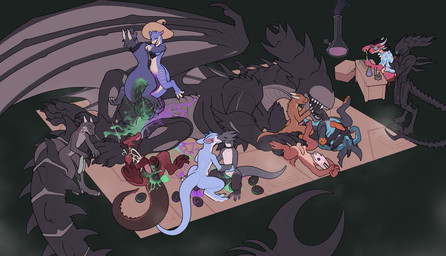 2_penises anthro anthro_on_feral anthro_penetrated being_watched bestiality black_body blue_body bodily_fluids clothing colored_cum cum cum_inside cum_on_self ejaculation eyeless female feral feral_penetrating feral_penetrating_anthro genital_fluids genitals green_cum grey_body group group_sex hat headgear headwear kissing knot knotted_penis larger_feral larger_male looking_at_another male male/female male/male membrane_(anatomy) membranous_wings multi_genitalia multi_penis oral oral_penetration orange_body orgy penetration penis purple_body purple_cum red_body sex size_difference tail tongue unusual_bodily_fluids unusual_cum unusual_genital_fluids wings wizard_hat glimchip alien_(franchise) mythology dark_(xenodragon21) dark_the_xenodragon alien dragon hybrid kobold mythological_creature mythological_scalie scalie xenomorph hi_res