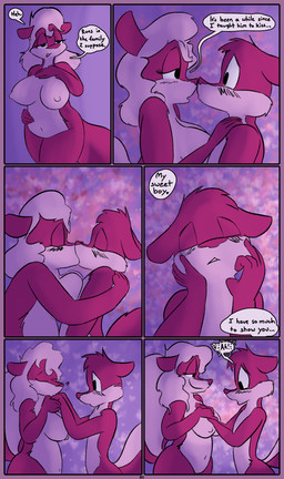 anthro bedroom_eyes blush border breasts dialogue duo female fur hair heart_symbol kissing kissing_hand kissing_on_lips male male/female narrowed_eyes navel nipples nude nude_anthro nude_female nude_male parent_incest pink_border red_body red_fur seductive text white_hair dirty_bunny billy_brambletree carol_brambletree mammal mephitid skunk comic english_text hi_res incest_(lore) mother_(lore) mother_and_child_(lore) mother_and_son_(lore) parent_(lore) parent_and_child_(lore) parent_and_son_(lore) son_(lore)