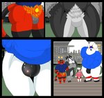 2020 anthro anthrofied black_body black_fur black_hair black_markings building bulge bulge_size_difference clothing construction_site fangs fur generation_7_pokemon generation_8_pokemon group hair hand_in_pocket hand_on_hip hi_res hoodie incineroar legendary_pokemon looking_at_another lycanroc male markings mc_morrales nintendo nude obstagoon outside plantigrade pockets pokemon pokemon_(species) red_body red_fur shirt shirtless size_difference solgaleo standing teeth topwear white_body white_fur white_hair