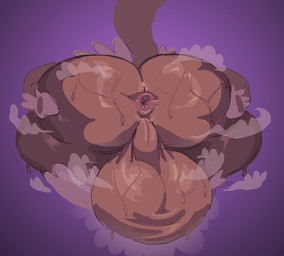 anthro anus backsack balls big_balls big_butt bodily_fluids butt butt_grab clothing genitals gloves hand_on_butt handwear huge_balls legwear male moobs musk overweight overweight_male rear_view scrotum_flap solo spread_butt spreading sweat sweaty_butt thick_thighs enbooka canid canine mammal raccoon_dog tanuki hi_res
