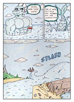 abs adventure anthro barazoku biceps big_muscles big_pecs black_sclera border comic_panel day dialogue glowing glowing_eyes island macro macro_anthro male manly markings muscular muscular_anthro muscular_arms muscular_male onomatopoeia pecs sea ship sky sound_effects splash teal_body text tribal tribal_markings vehicle water watercraft wave white_border dashthefox mythology aquatic aquatic_dragon dragon mythological_creature mythological_scalie scalie absurd_res comic english_text hi_res traditional_media_(artwork)