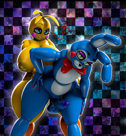4_fingers anal anal_penetration anthro anthro_on_anthro anthro_penetrated anthro_penetrating anthro_penetrating_anthro areola balls beakless big_penis blue_balls blue_body blue_eyes blue_glans blue_penis bow_tie breasts checkered checkered_background colored_nails dark_areola dark_glans dark_nipples duo erection fingers genitals glans glistening glistening_body green_eyes gynomorph gynomorph/male gynomorph_penetrating gynomorph_penetrating_male hand_on_hip heart_symbol huge_penis humanoid_genitalia humanoid_penis intersex intersex/male intersex_penetrating intersex_penetrating_male looking_at_another looking_at_partner looking_at_viewer machine male male_penetrated nails nipples non-mammal_breasts non-mammal_nipples obscured_penetration obscured_sex pattern_background penetration penile penile_penetration penis penis_in_ass purple_eyelids red_bow_tie red_nails sex simple_background smile smiling_at_another smiling_at_partner thick_thighs wide_hips yellow_areola yellow_body yellow_nipples zelyonka mishuyuu_(modeler) five_nights_at_freddy's five_nights_at_freddy's_2 scottgames toy_bonnie_(fnaf) toy_chica_(fnaf) animatronic avian bird chicken galliform lagomorph leporid mammal phasianid rabbit robot robot_anthro 2026 3d_(artwork) digital_media_(artwork) hi_res source_filmmaker_(artwork) watermark