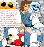 blush bone clothed clothed_sex clothing dialogue erection fellatio female genitals group looking_pleasured magic magic_penis male male/male not_furry oral penile penis sex skeleton text tongue tongue_out nsfwshamecave undertale undertale_(series) frisk_(undertale) papyrus_(undertale) sans_(undertale) animated_skeleton human mammal undead comic english_text incest_(lore)