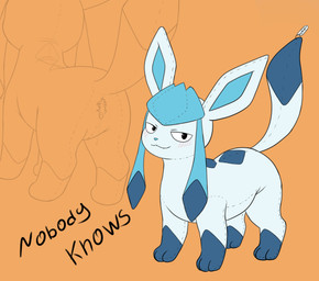 ambiguous_gender blue_body blue_eyes feral fur looking_at_viewer plushie simple_background smile solo tail text whyvern nintendo pokemon kalt_(whyvern) animate_inanimate canid canine eeveelution generation_4_pokemon glaceon living_plushie mammal pokemon_(species) shiny_pokemon 2026 digital_media_(artwork) english_text hi_res
