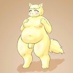 anthro belly blush flaccid foreskin fur genitals male moobs navel nipples overweight penis solo yellow_body yellow_eyes yellow_fur young zokoira cyberconnect2 fuga:_melodies_of_steel little_tail_bronx boron_brioche domestic_cat felid feline felineko felis mammal 1:1 absurd_res hi_res