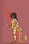 2_toes anthro arm_markings barefoot belly belly_scales black_hair braided_hair breasts brown_body bust_chart butt chart claws countershade_tail countershading dagger eye_through_hair feet female hair hair_over_eye height_chart leg_markings lined_paper long_tail markings melee_weapon multicolored_body native_american naturally_censored non-mammal_breasts nude one_eye_obstructed pigtails rattle_(anatomy) red_background scales side_view simple_background solo tail tail_markings tan_belly thick_tail toe_claws toes translucent translucent_hair twin_braids weapon yellow_eyes avencri tina_of_the_south sitala diamondback_rattlesnake pit_viper rattlesnake reptile scalie snake viper 2016 digital_media_(artwork) model_sheet