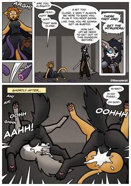 anthro anthro_on_anthro anthro_penetrated anthro_penetrating armor balls belt black_body black_fur blonde_hair blue_eyes bodily_fluids cape clothing cum cum_in_vagina cum_inside dark_hair defeat defeat_sex defeated detailed_background dialogue dungeon excessive_cum excessive_genital_fluids eye_patch eyewear faceless_character faceless_male fantasy feet female female_on_bottom female_penetrated fluffy fluffy_tail forced foursome from_front_position fur gangbang genital_fluids genitals grey_body grey_fur group group_sex hair hindpaw male male/female male_on_top male_penetrating male_penetrating_female mating_press melee_weapon moan on_bottom on_ground on_top orgasm pawpads paws penetration penis purple_tentacles rape sex slashing speech_bubble spread_legs spreading surprised sword tail tentacles text vaginal vaginal_penetration vulva weapon white_body white_fur yellow_body yellow_fur thecumrat instant_loss_2koma volka canid canine canis felid feline mammal wolf absurd_res comic english_text hi_res