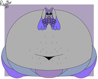 anthro belly belly_hair big_belly black_eyewear black_glasses black_sclera blue_bottomwear blue_clothing blue_jeans blue_pants body_hair border bottomwear butt clothing deep_navel denim denim_bottomwear denim_clothing eyebrows eyewear facial_hair front_view glasses grey_ears huge_belly huge_thighs hyper hyper_belly hyper_pear hyper_thighs jeans looking_at_viewer male monobutt moobs navel pants purple_background purple_clothing purple_ears purple_eyebrows purple_eyes purple_nose purple_shirt purple_tongue purple_topwear purple_underwear shirt simple_background smile smiling_at_viewer solo thick_thighs tight_clothing tongue tongue_out topwear underwear white_border reathe nintendo pokemon bray_(bray64) generation_4_pokemon lopunny pokemon_(species) 2026 5:4 colored digital_media_(artwork) flat_colors hi_res signature