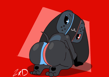 3_toes anthro back_boob big_butt black_body breasts butt butt_focus butt_ripples feet female hindpaw kneeling looking_at_viewer looking_back looking_back_at_viewer narrowed_eyes nude paws presenting presenting_hindquarters red_background seductive seiza shaking_butt short_tail shortstack shortstack_female simple_background sitting solo tail toes twerking 2xdxart nintendo nintendo_switch_2 switch_dog_2 canid canine canis domestic_dog mammal 2025 animated digital_media_(artwork) loop signature
