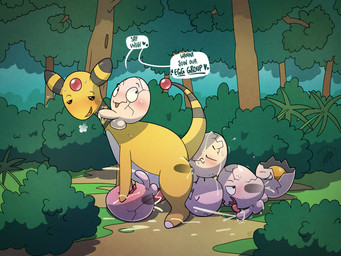 anal anal_penetration anthro balls blush bodily_fluids breath breath_poof broken_egg cum egg egg_(food) flirting genital_fluids genitals group lucky_pierre male male/male male_penetrated male_penetrating nude open_mouth outside penetration penis plant shell shrub sweat tongue tree yellow_body argon_vile nintendo pokemon ampharos exeggcute generation_1_pokemon generation_2_pokemon pokemon_(species) 4:3 hi_res