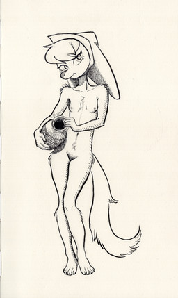 4_toes 5_fingers anthro arm_tuft big_ears biped breasts casual_nudity chest_tuft claws closed_smile container contrapposto eyelashes feet female female_anthro fingers fluffy fluffy_tail front_view fur fur_tuft hair hip_tuft holding_container holding_object humanoid_hands iris leg_tuft long_tail looking_at_viewer mouth_closed navel nipples nude nude_anthro nude_female plantigrade pose pupils short_hair shoulder_tuft simple_background slim slim_anthro slim_female small_breasts smile smiling_at_viewer snout solo standing tail tasteful_nudity toe_claws toes tuft lhkm erika_(lenyavok) mammal mustelid musteline stoat true_musteline weasel black_and_white cross-hatching english_description full-length_portrait hatching_(art) hi_res monochrome pinup portrait shaded