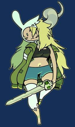 1_horn after_murder animal_hood blonde_hair bone bottomwear bra breasts cleavage clothed clothing female frown green_eyes hair horn jacket legwear long_hair melee_weapon navel not_furry possession shorts skull solo sports_bra sword thigh_highs toony topwear underwear weapon discount-supervillain adventure_time cartoon_network fionna_and_cake fionna_and_cake_(franchise) cake_the_cat fionna_the_human the_lich_(adventure_time) humanoid lich mammal undead alpha_channel digital_media_(artwork) hi_res
