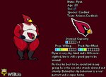 anthro arizona_cardinals avian beak belly bird bloated cardinal_(bird) clothed clothing digital_media_(artwork) english_text eyewear feet glasses logo male model moobs nfl oscine passerine pixel_(artwork) ryan_(wbu) shirt simple_background solo t-shirt talons text thick_thighs toes topwear wbu