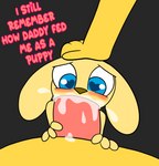 adult_on_child adult_on_young age_difference ambiguous_gender anthro bad_parenting big_penis blush bodily_fluids cum cum_feeding cum_in_mouth cum_inside cum_on_face deep_throat drinking drinking_cum duo fellatio femboy forced forced_oral genital_fluids genitals heart_eyes heart_symbol large_penetration male male/ambiguous oral oral_penetration orgasm penetration penile penile_penetration penis penis_nursing saliva sex text young young_anthro theyiff karina_(theyiff) canid canine canis domestic_dog mammal absurd_res english_text hi_res father_(lore) father_and_child_(lore) father_and_son_(lore) incest_(lore) parent_(lore) parent_and_child_(lore) parent_and_son_(lore) son_(lore)